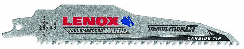 Reciprocating Saw Blade: 6 Teeth per Inch, 6 in Blade Lg, 0.05 in Blade Thick, Carbide, 5 PK