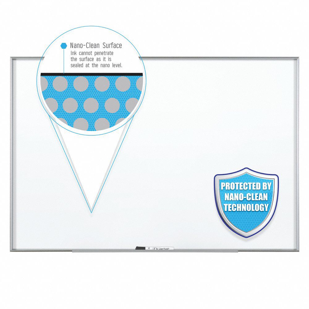 QUARTET Dry Erase Board Wall Mounted, 36 in Dry Erase Ht, 48 in Dry