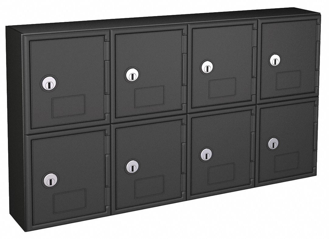 CELL PHONE LOCKER,BLK,KEY LOCK,24 IN. W