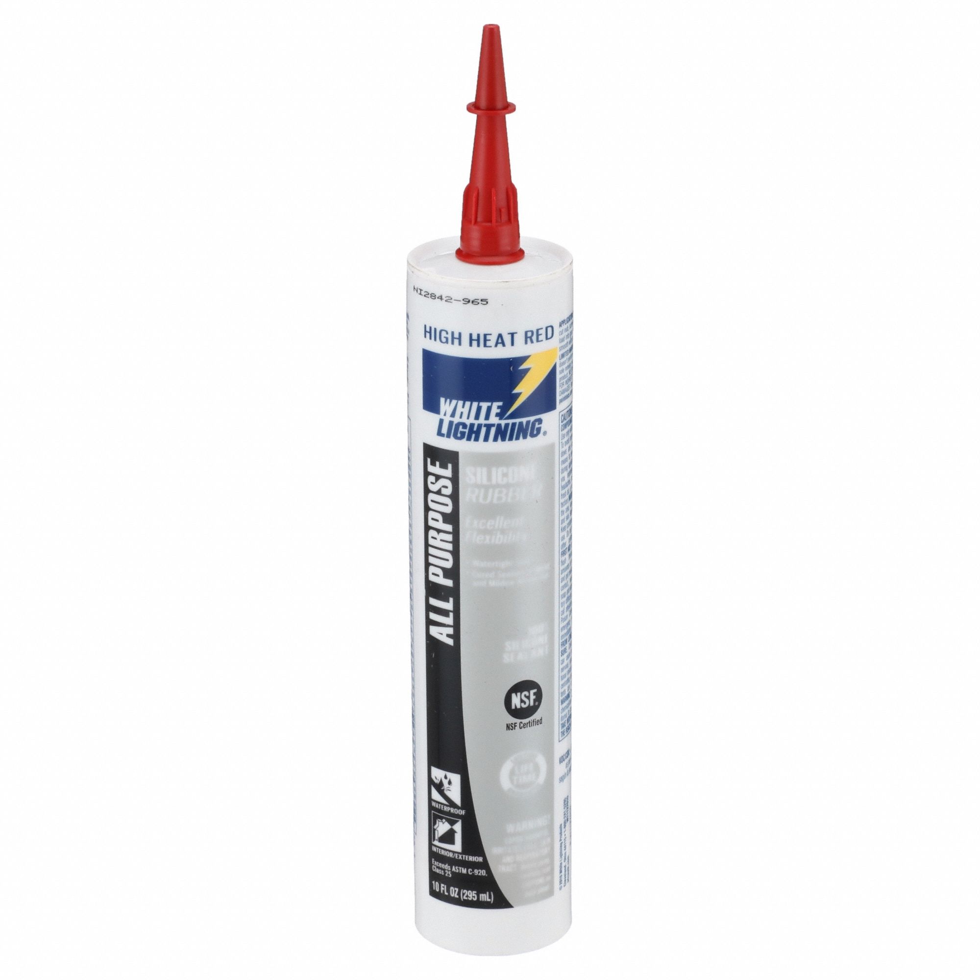 Silicone Sealant: Silicone Rubber, Red, 10 oz, Tube