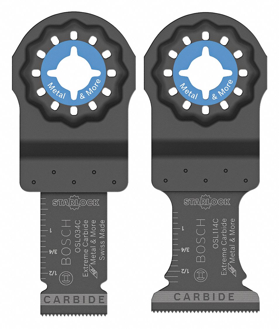 OSCILLATING MULTI-TOOL ACCESSORY BLADE SET, CARBIDE, ¾ IN & 1¼ IN W, PLUNGE-CUT, 2-PK