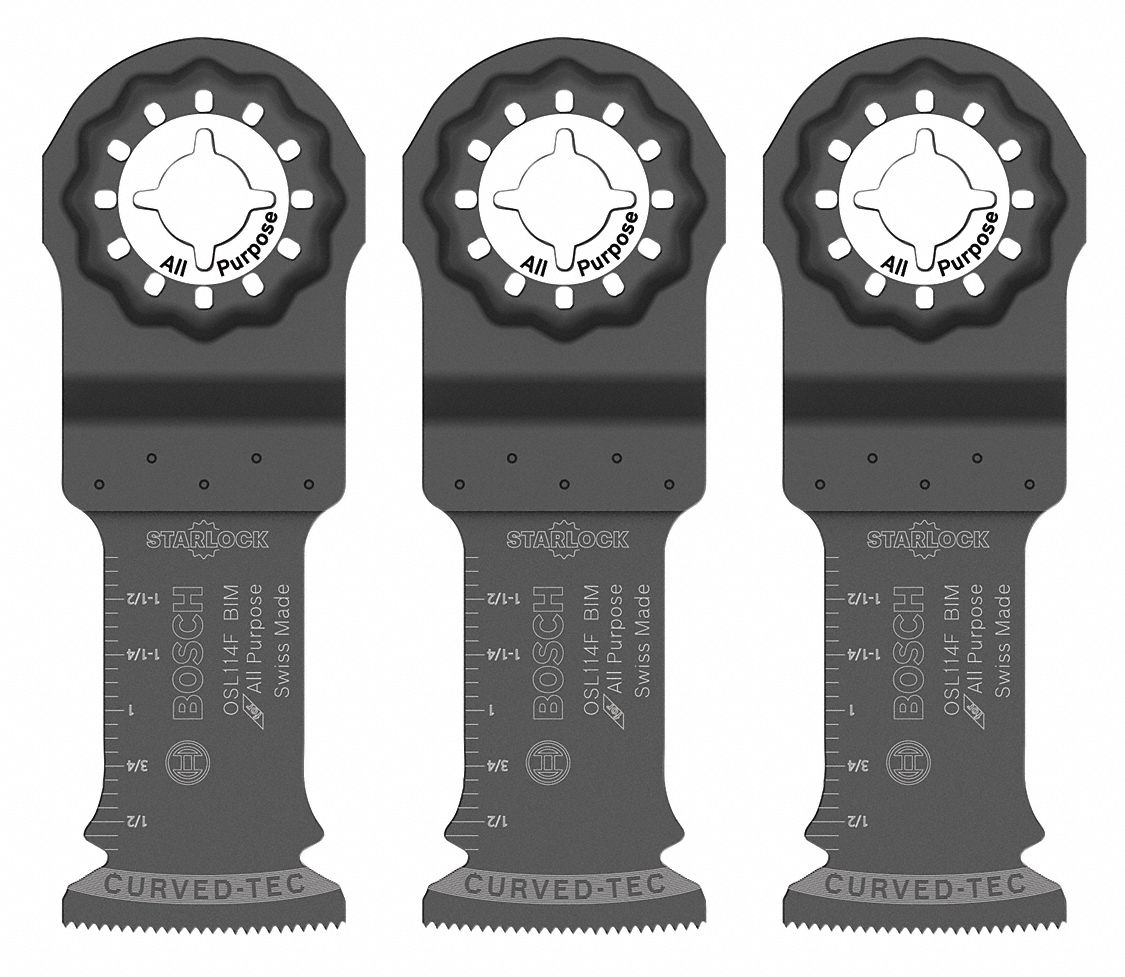 OSCILLATING TOOL BLADE, 1¼ IN, BI-METAL, 4X⅛ IN, 21000 OPM, STRAIGHT, 3-PK