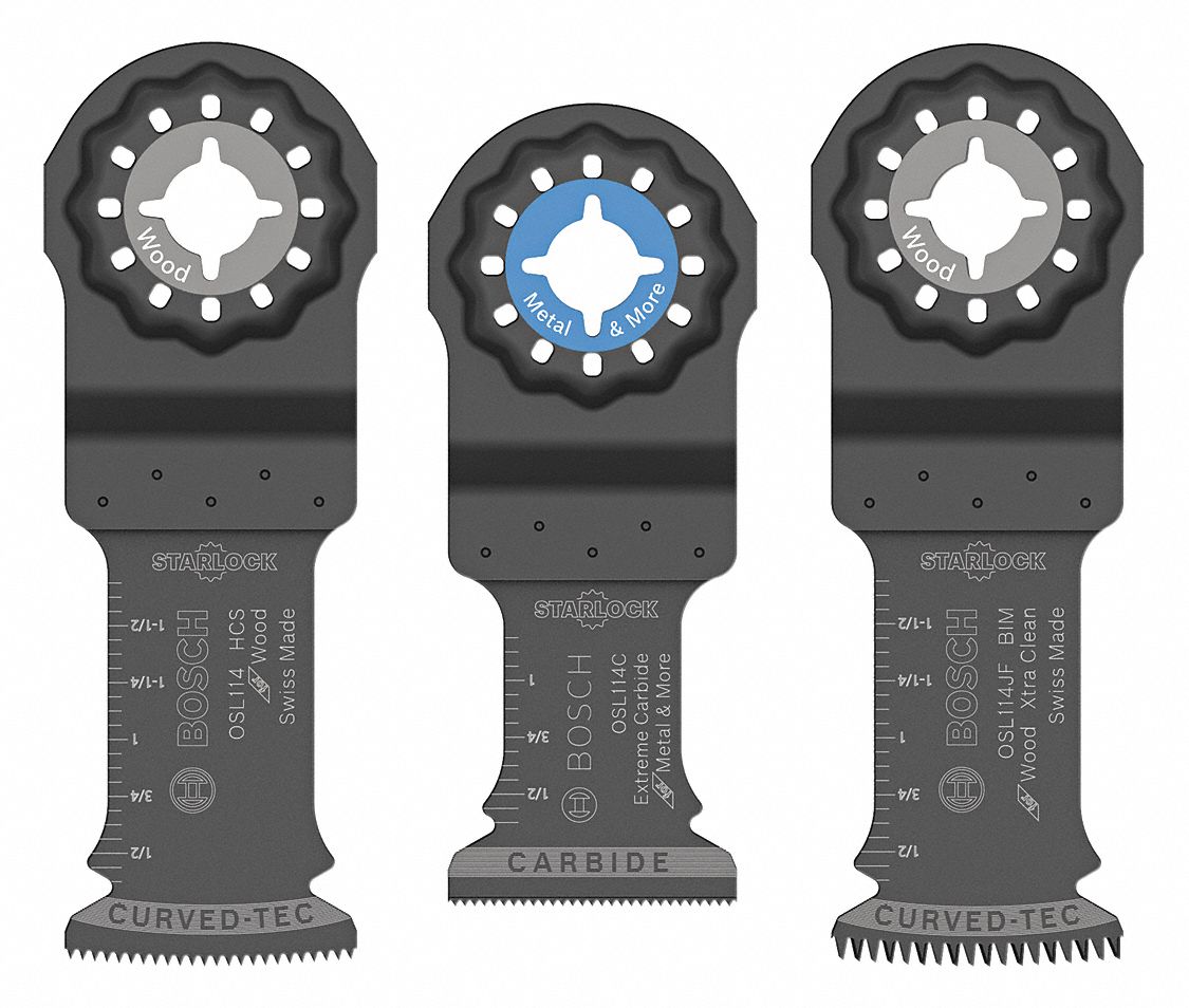 OSCILLATING MULTI-TOOL ACCESSORY BLADE SET, CARBIDE/HIGH-CARBON STEEL, 1¼ IN W, 3-PK