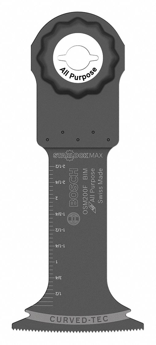 OSCILLATING TOOL BLADE, 2 IN, BI-METAL, 4 IN, 21000 OPM, STRAIGHT, DRYWALL/PVC/WOOD