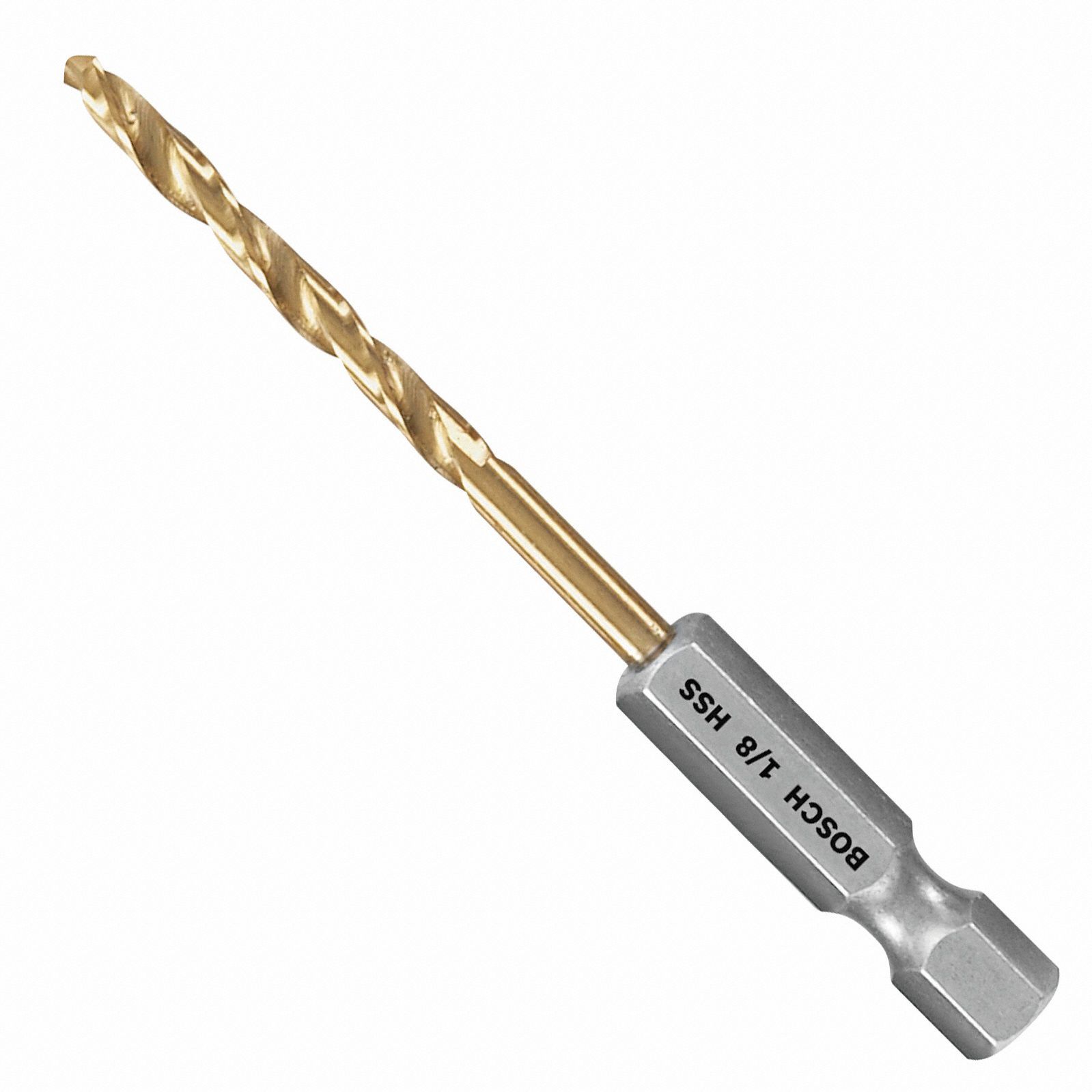 BOSCH, 1/8 in Drill Bit Size, 1 3/4 in Flute Lg, Hex Shank Drill Bit 53DM52TI4135IM Grainger