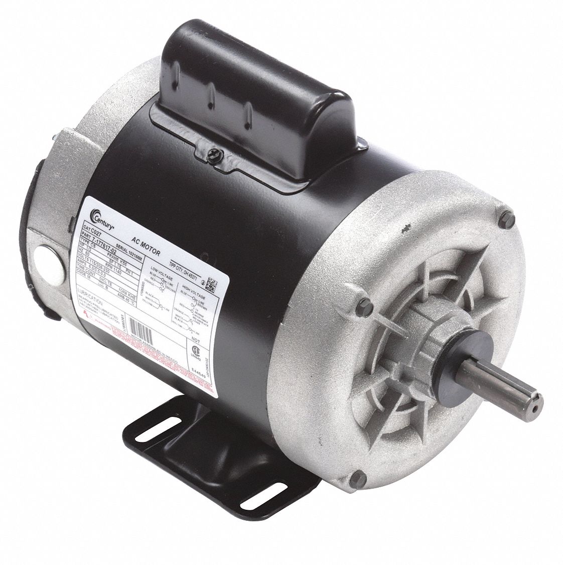 Farm Duty Motor: Single Phase, Rigid Base, Capacitor-Start, 1/3 hp, 1, 140 RPM, 56 Frame Size