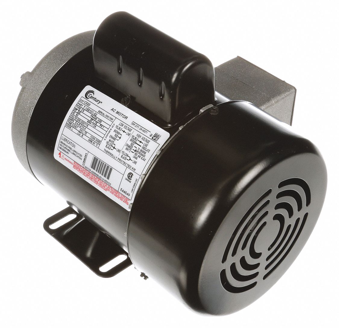 Farm Duty Motor: Single Phase, Rigid Base, Capacitor-Start, 3/4 hp, 1, 725 RPM, 56 Frame Size