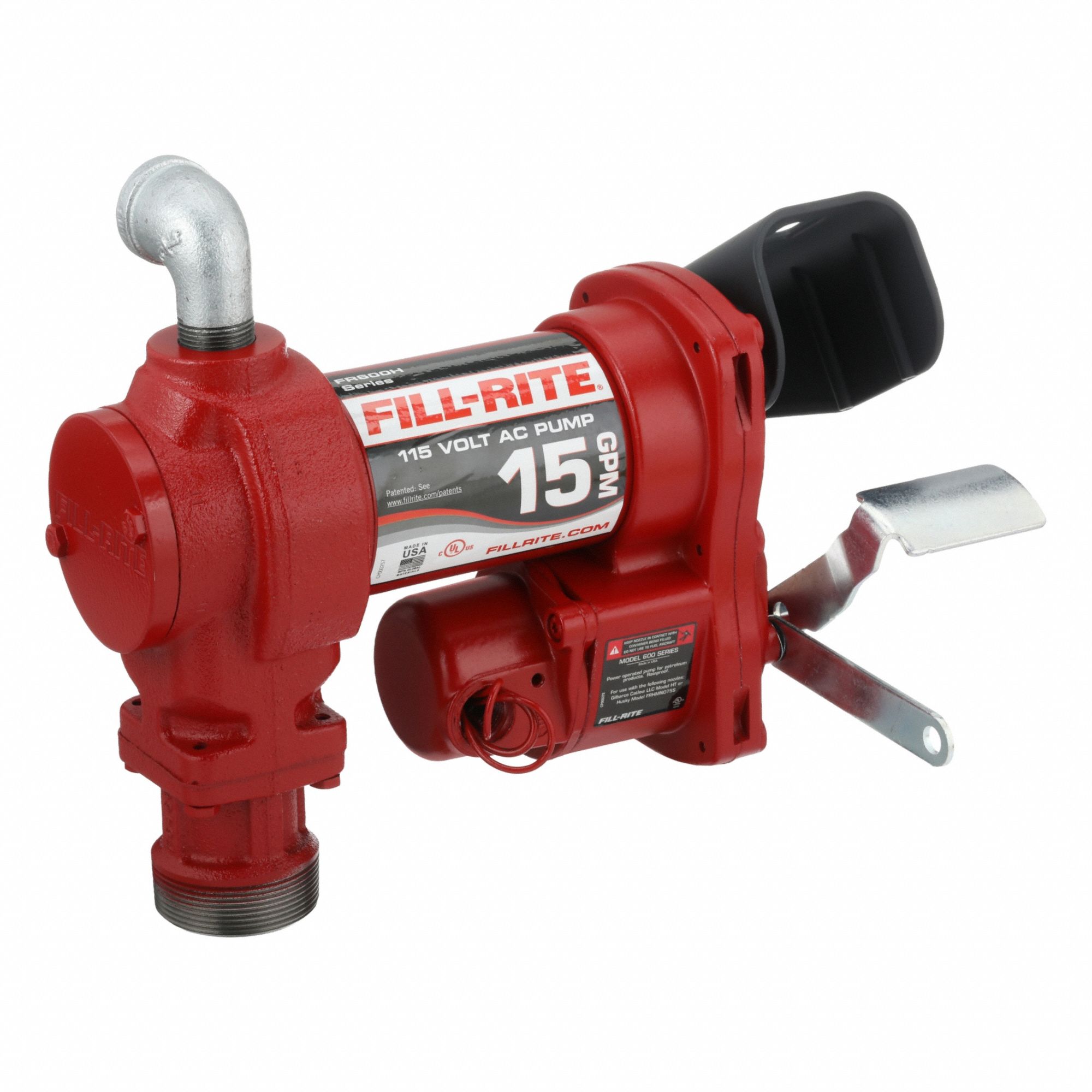 Electric Drum Pump: 15 gpm Max. Flow Rate, 115 V AC, 1/6 hp HP, Pump Only, Cast Iron