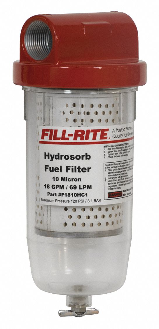 FILLRITE Clear Bowl Filter, Fuel, For Use With Fuel Transfer Pumps