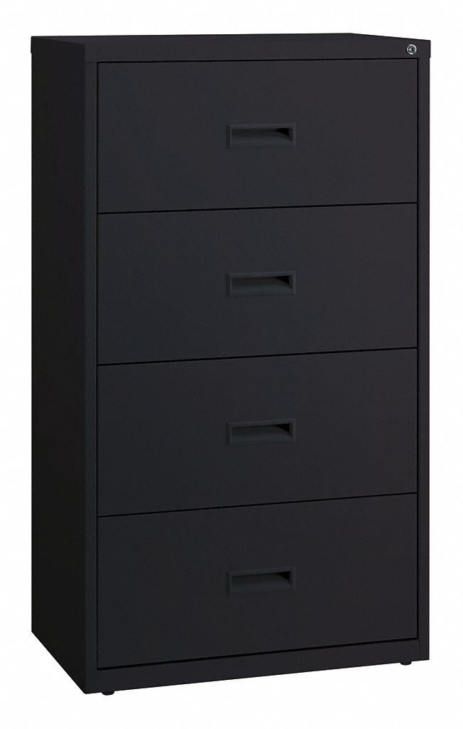 Hirsh Lateral File Cabinet 52 1 2 In H Black 48ya87 14957