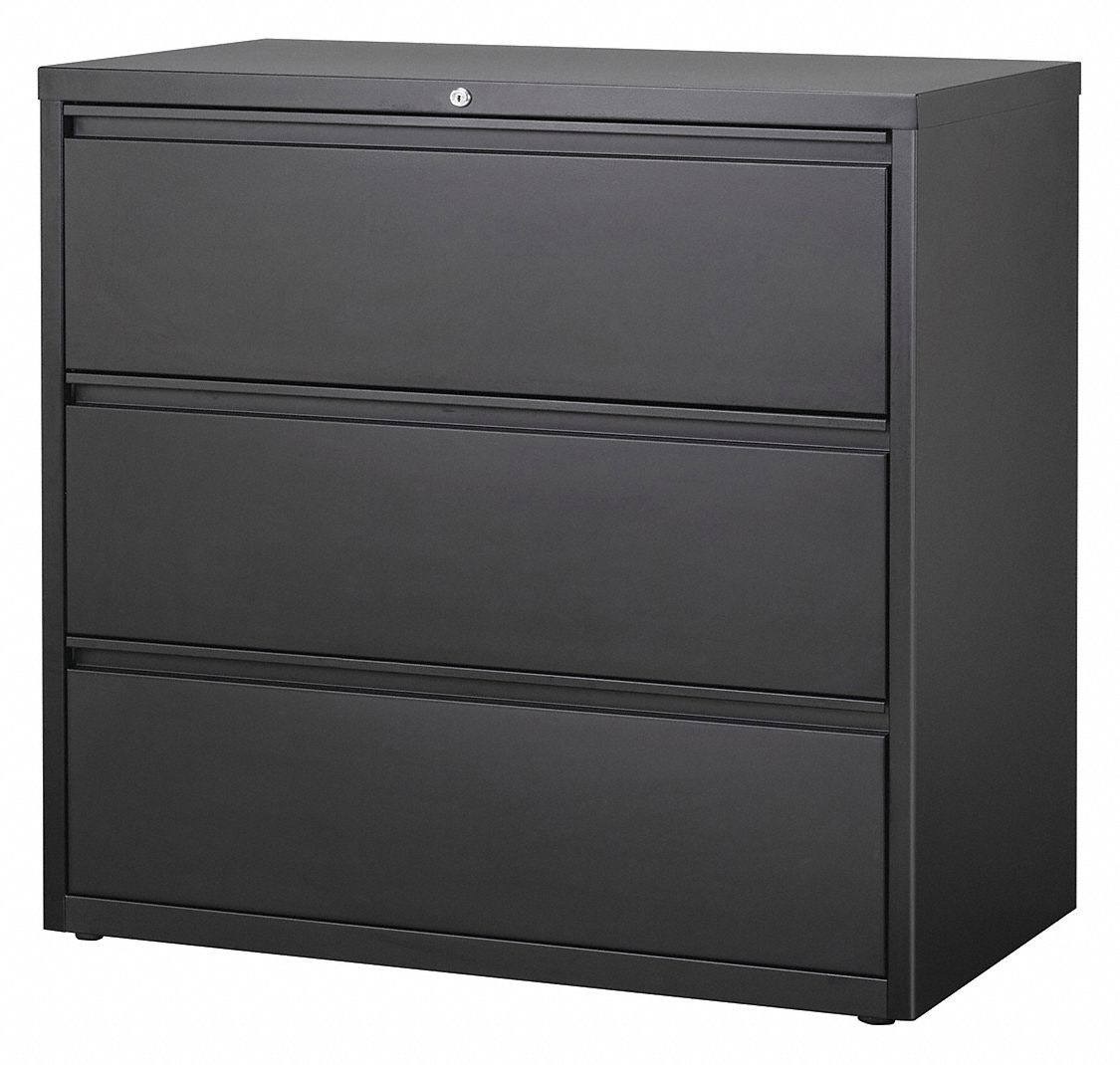 LATERAL FILE CABINET,BLACK,40-1/4 IN. H