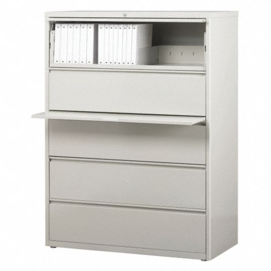 Hirsh 42 In 18 63 100 In 67 63 100 In Lateral File Cabinet Light Gray 48yc39 17650 Grainger