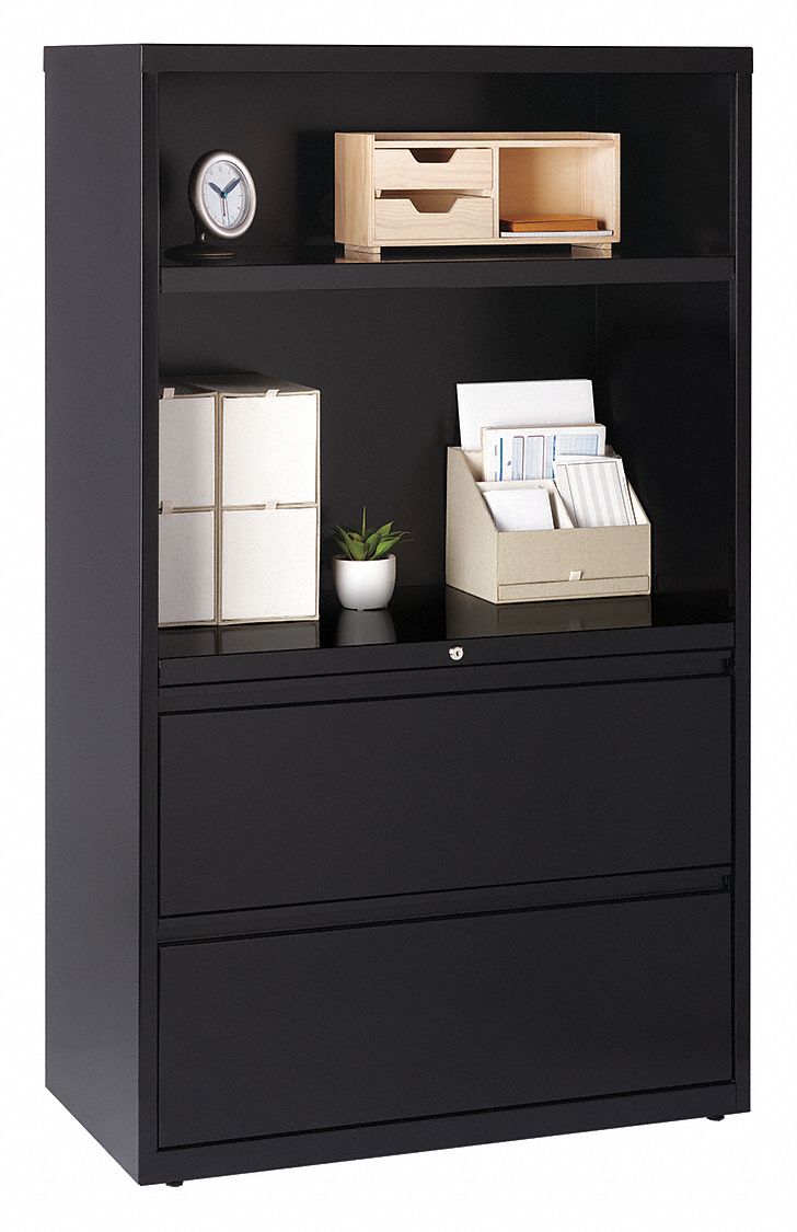 LATERAL FILE CABINET,BLACK,36 IN. W