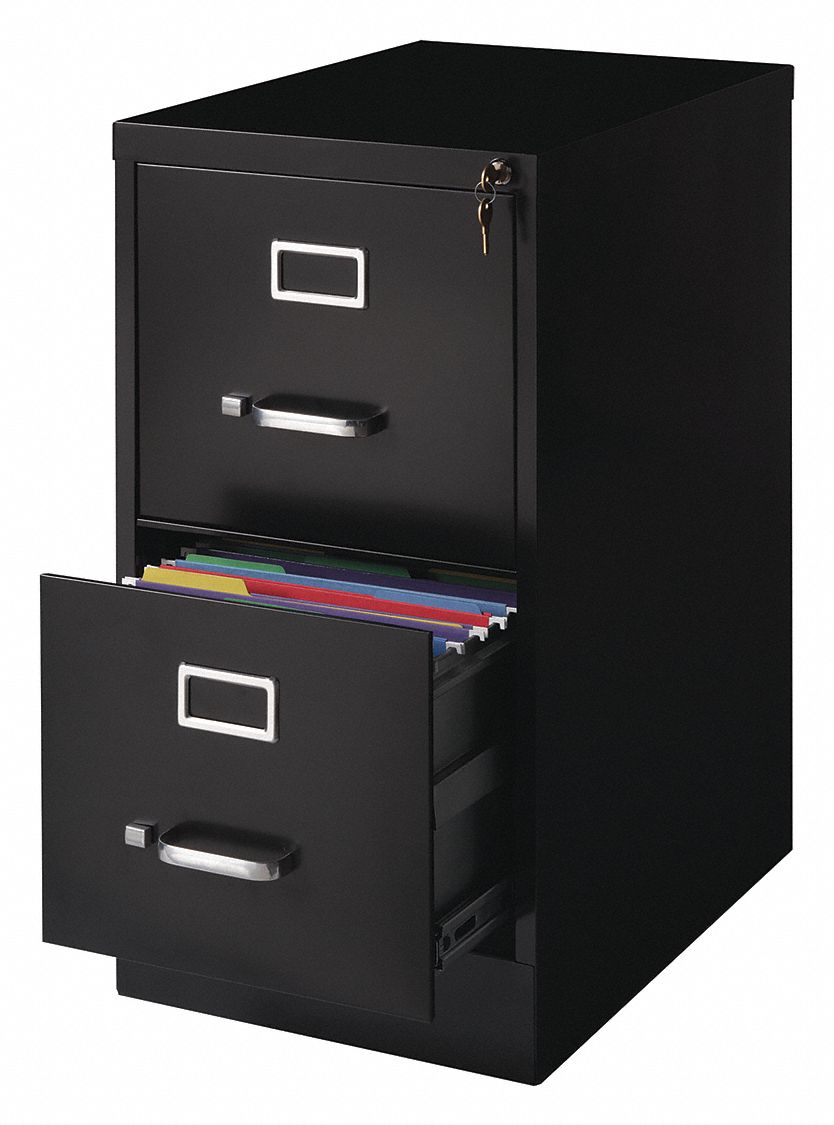 VERTICAL FILE CABINET,BLACK,28-3/8 IN. H