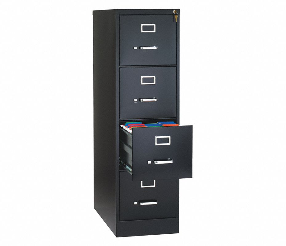 HIRSH Gabinete Archivero Vertical, Negro ,Número de Cajones 4