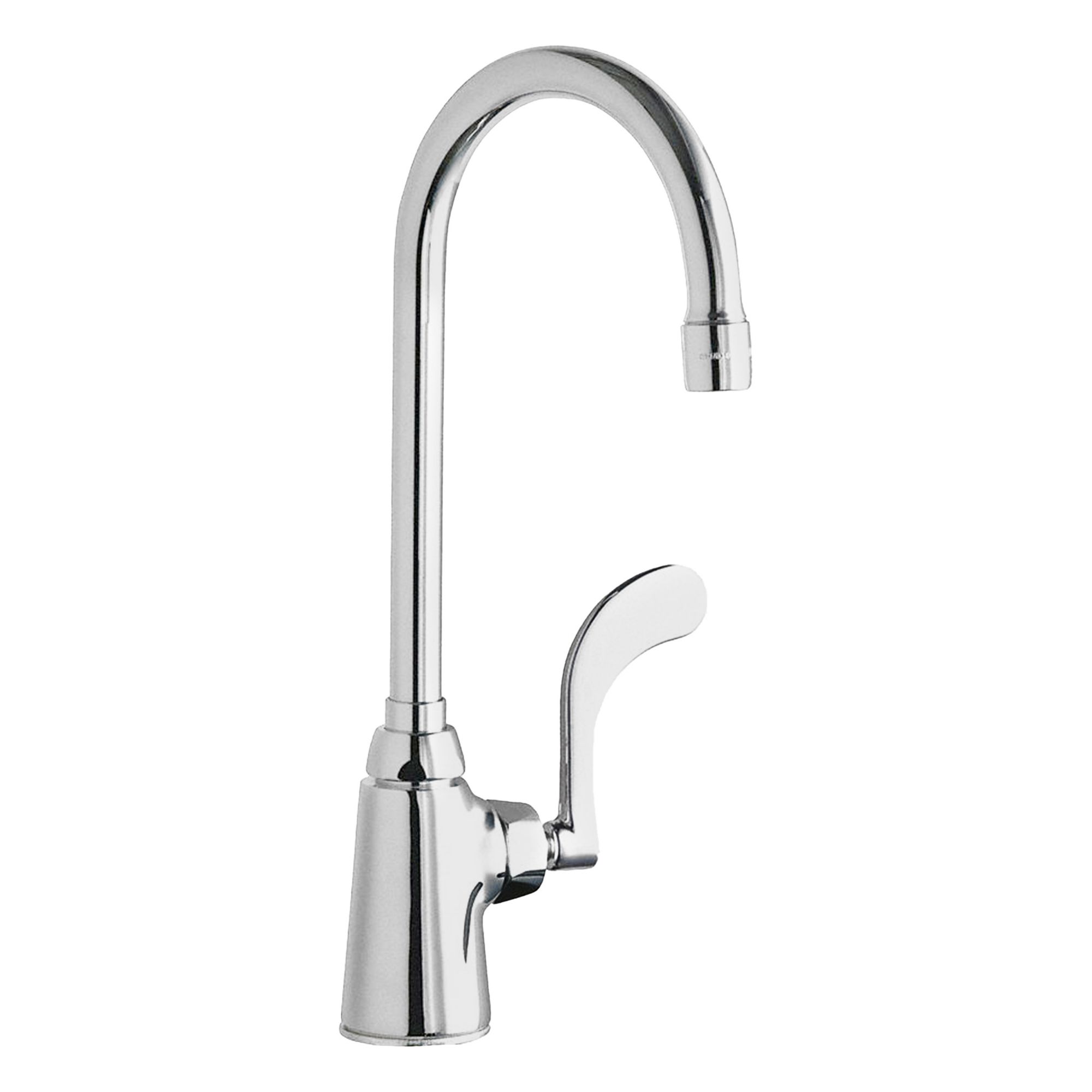 Gooseneck Kitchen Faucet: 350, Cast Brass, Single-Post, Deck, 1 Mounting Holes, NPT