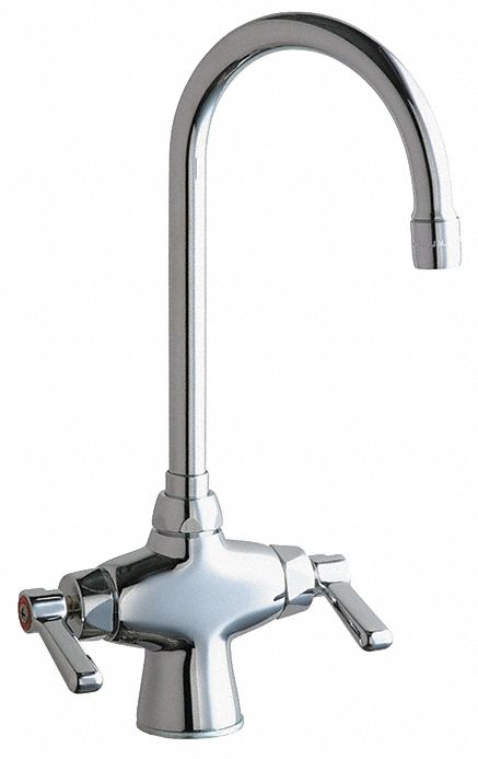 GOOSENECK BAR FAUCET: CHICAGO FAUCETS, 50, CHROME FINISH, 1.5 GPM FLOW RATE