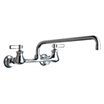 Low-Arc-Spout Dual-Lever-Handle Two-Hole Widespread Wall-Mount Kitchen Sink Faucets image