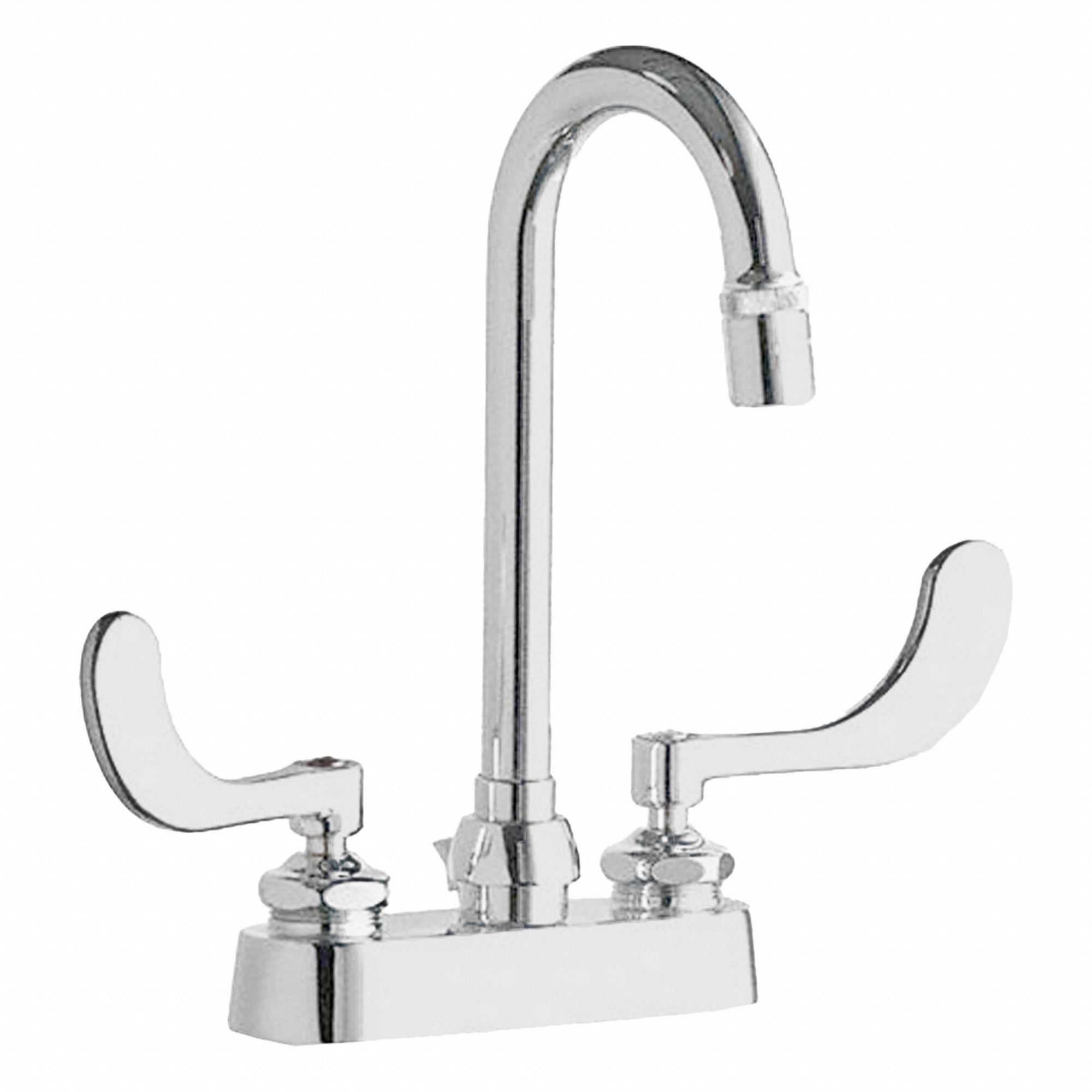 Gooseneck Kitchen/Bathroom Faucet: 894, Cast Brass, Centerset, Deck, Polished Chrome