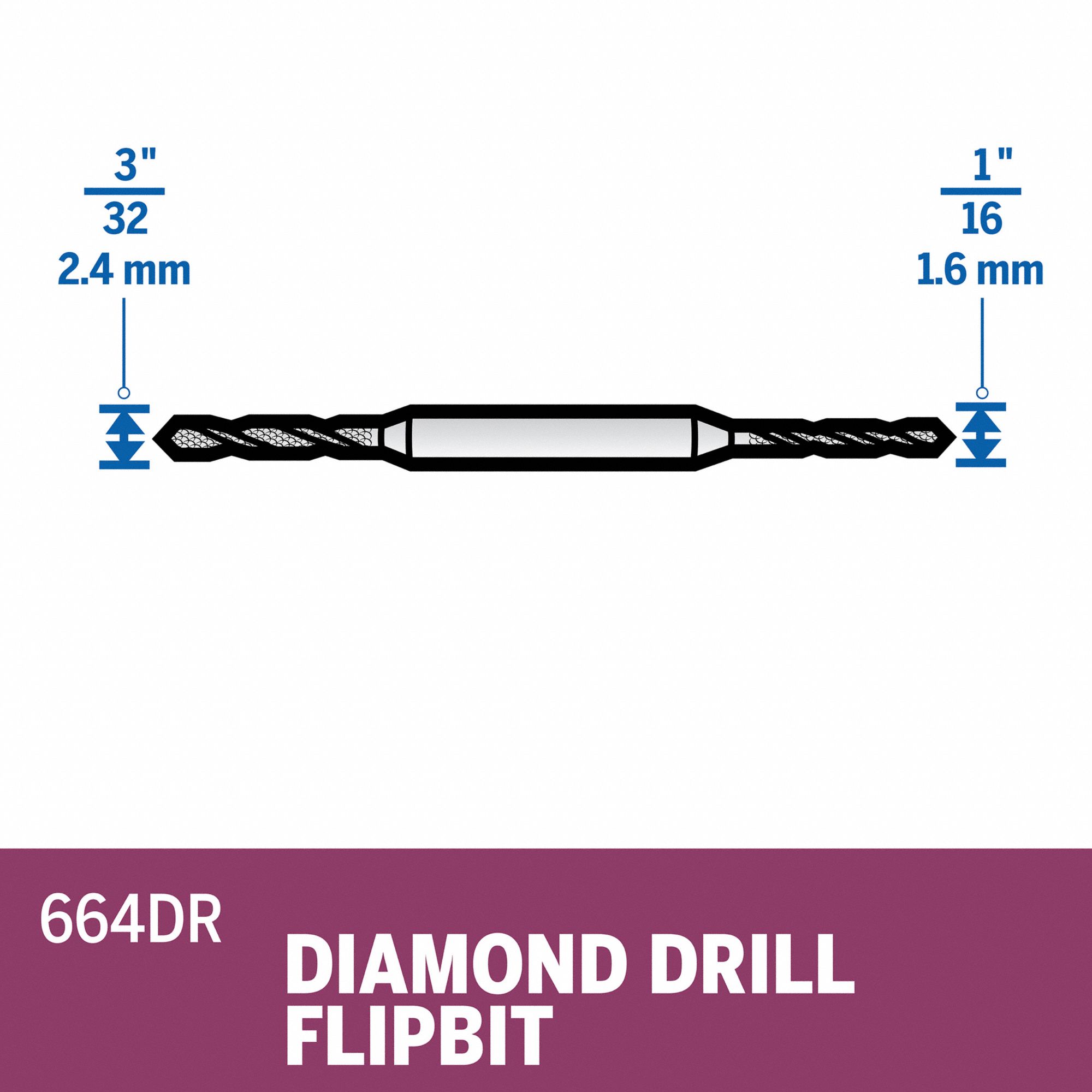 DREMEL Drill Bit 1 16 In 3 32 In Drill Bit Size Diamond 35 000 RPM 