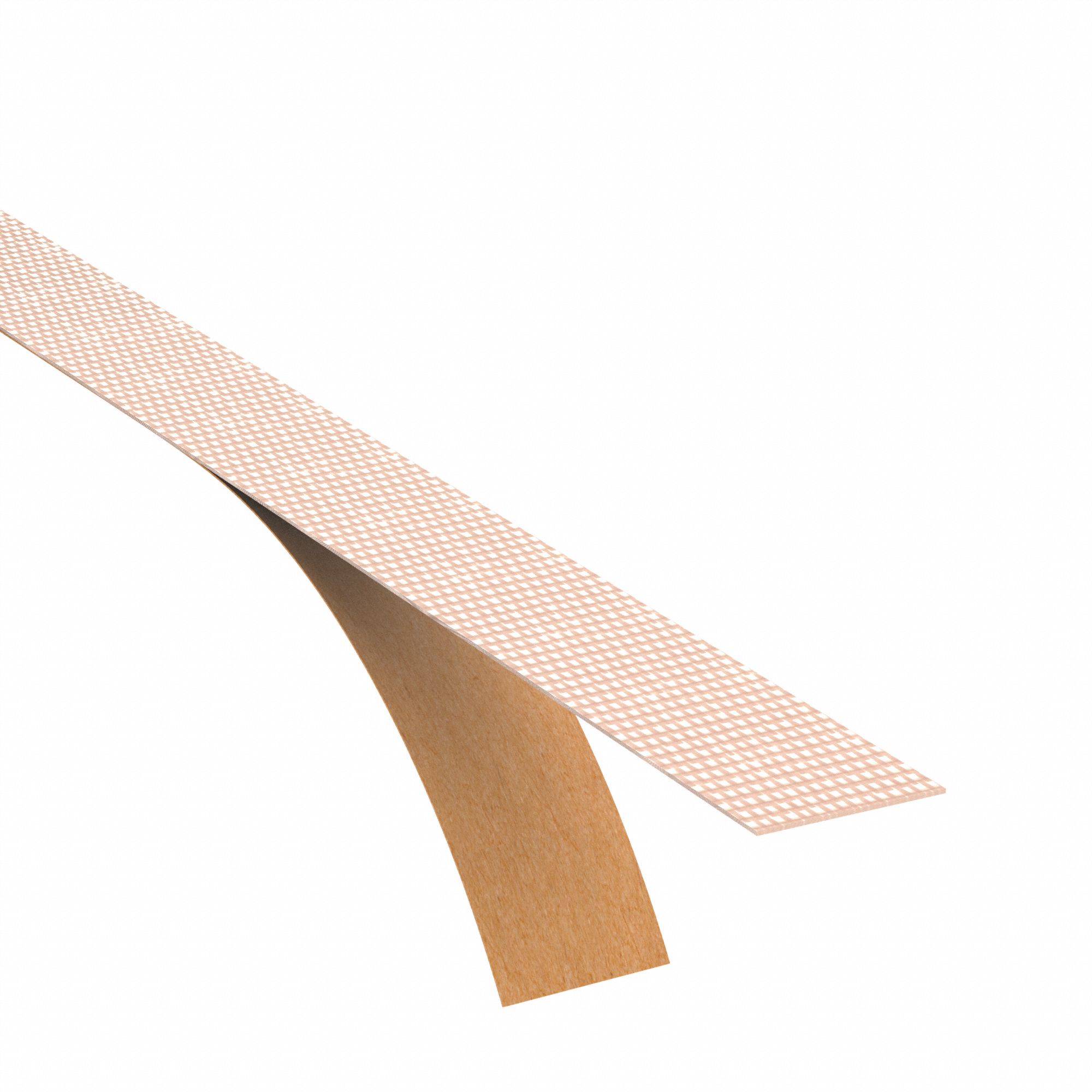 Fiberglass Strip: 108 ft Lg, 1 in Wd, 0.01 in Thick, Tan, Std, Silicone Adhesive Backing
