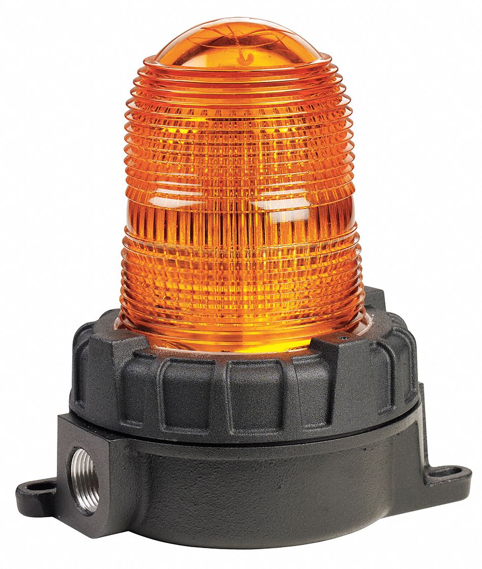 Warning Light: 120V AC, 8 3/16 in Overall Ht, 6 17/32 in Overall Dia, Amber