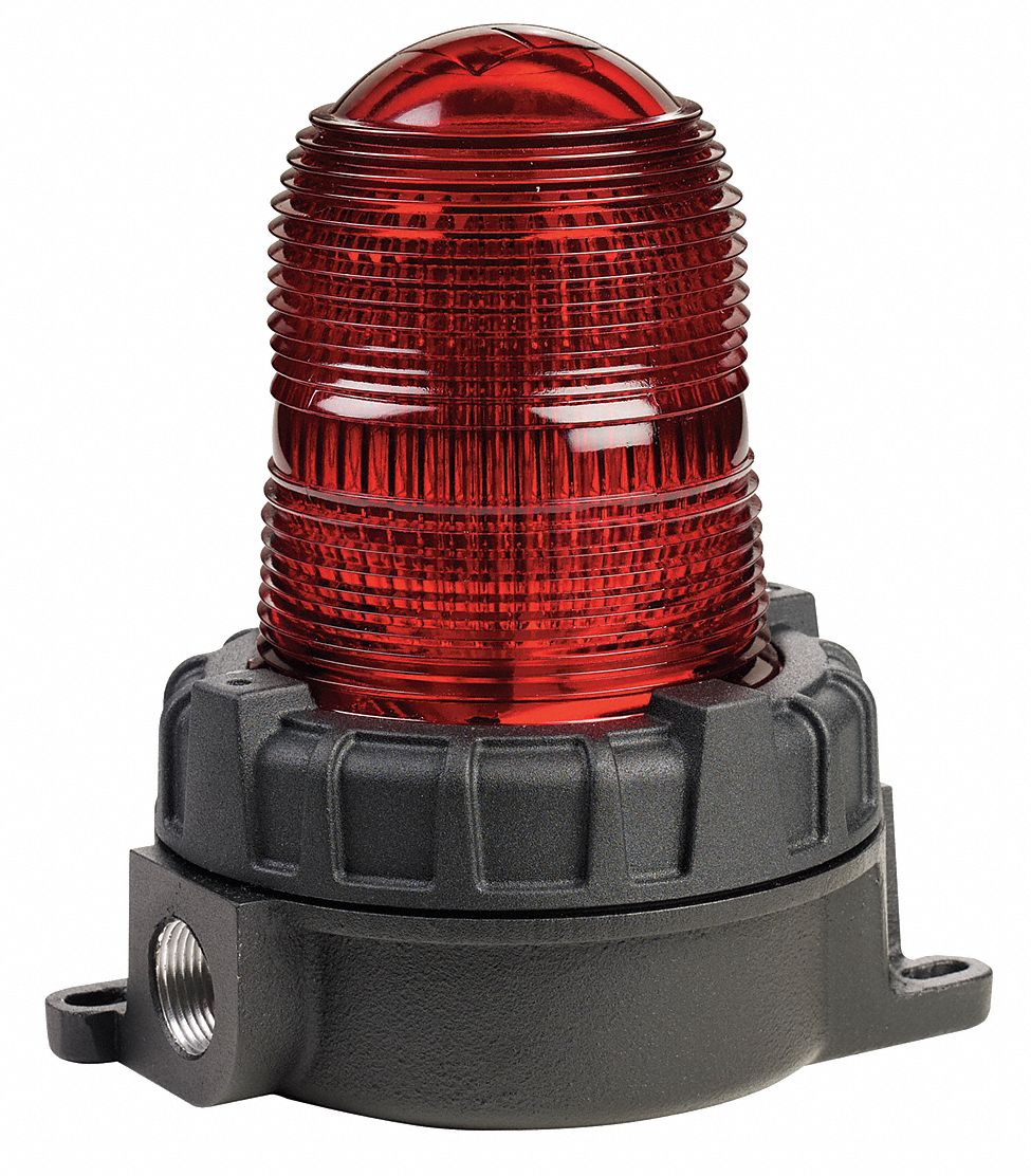 FEDERAL SIGNAL Warning Light: Red, Strobe Tube, 120V AC, 520,000 Candela,  10,000 hr Lamp Life, 80