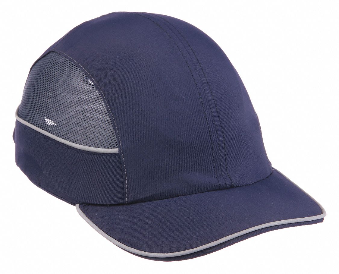 Bump Cap: Dark Blue, Hook-and-Loop, Head Protection Venting, ABS, SKULLERZ  BY ERGODYNE, Basic Colors