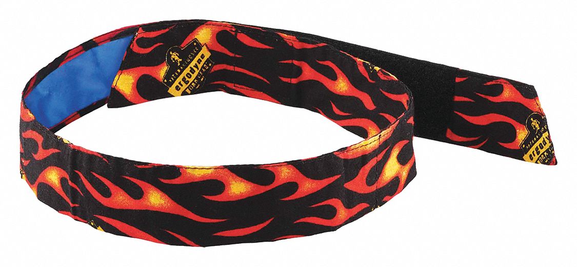 Evaporative Cooling Bandana: Flames, Universal, Head Band, Cooling, Cotton/PVA