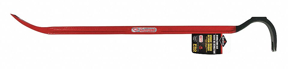 DEMOLITION BAR, RED, 36 IN L, FORGED STEEL