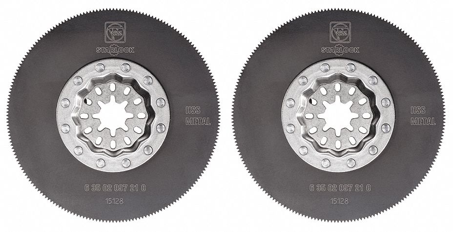 Oscillating Tool Blade: 3 3/8 in Blade Wd, 3 3/8 in Overall Lg, Long Cutting, 2 PK