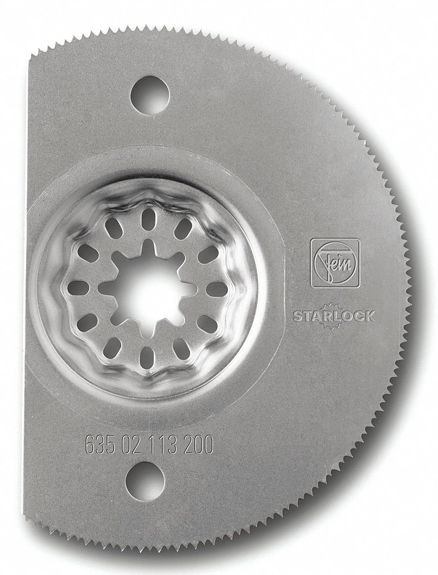 Oscillating Tool Blade: 3 3/8 in Blade Wd, 3 3/8 in Overall Lg, Long Cutting, High Speed Steel