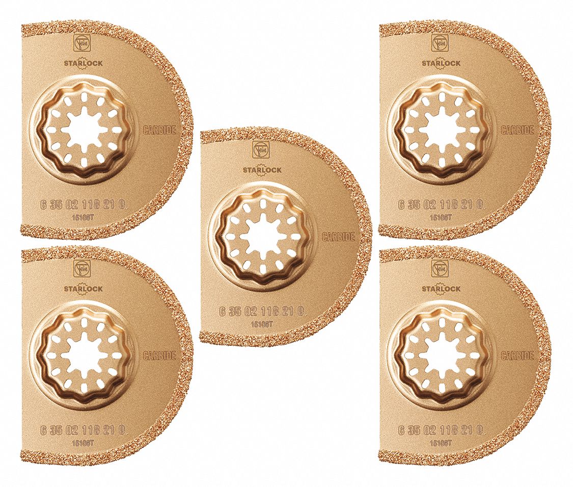 Oscillating Scraper Blade: 3 in Blade Wd, 3 in Blade Lg, Carbide Grit, 5 Pieces, 5 PK