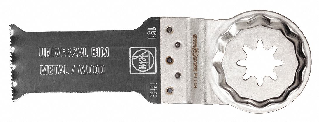 Oscillating Tool Blade: 1 1/8 in Blade Wd, 4 5/16 in Overall Lg, Bi-Metal, 1 Pieces