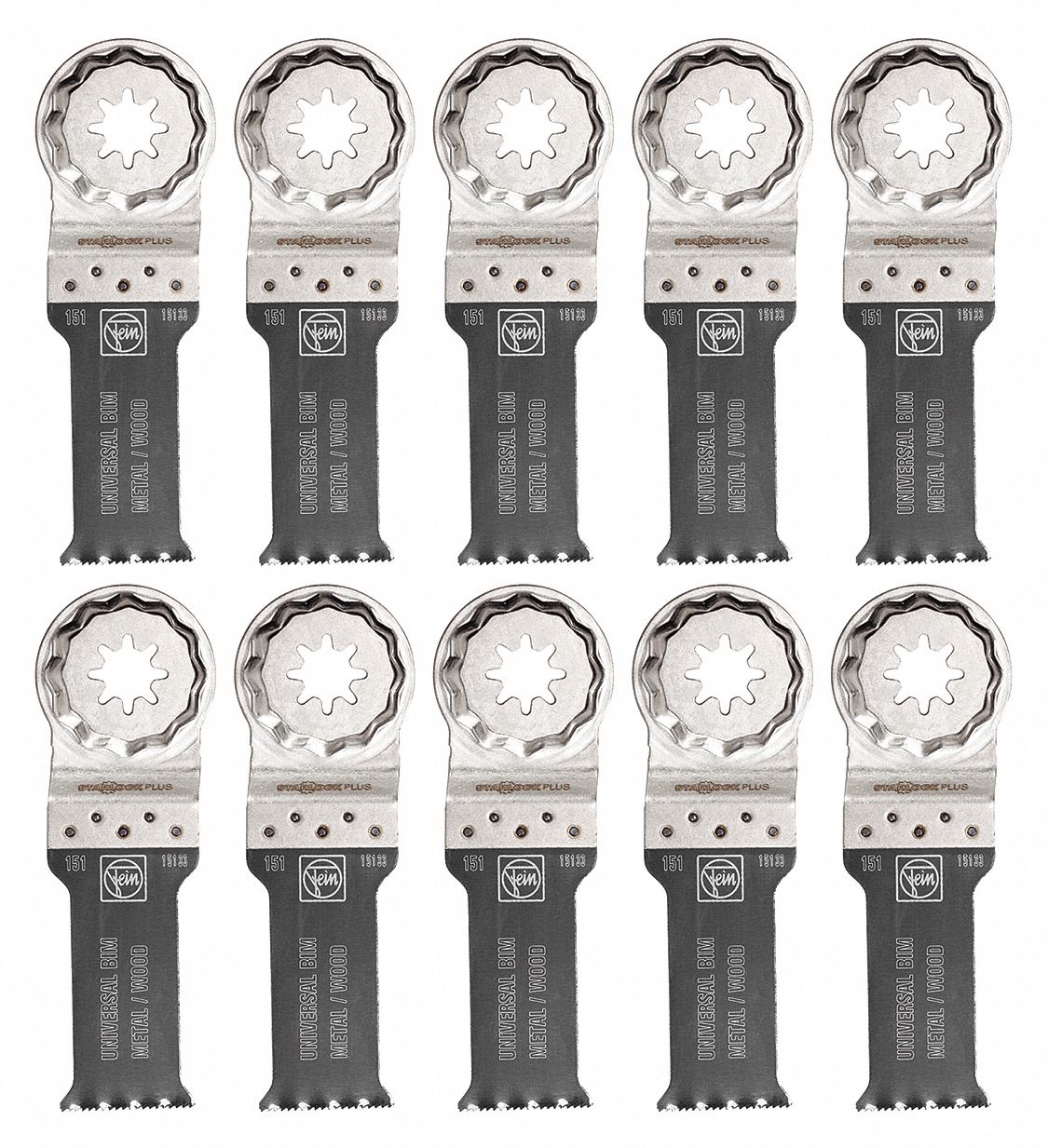 OSCILLATING SAW BLADE, BI-METAL, 2¼X1⅛ IN, 19500 OPM, STARLOCK PLUS, 10-PK