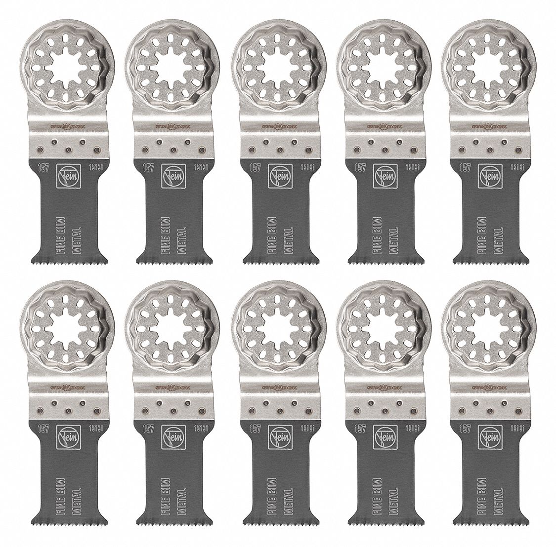 Oscillating Tool Blade: 1 1/8 in Blade Wd, 3 13/16 in Overall Lg, Bi-Metal, 10 Pieces, 10 PK