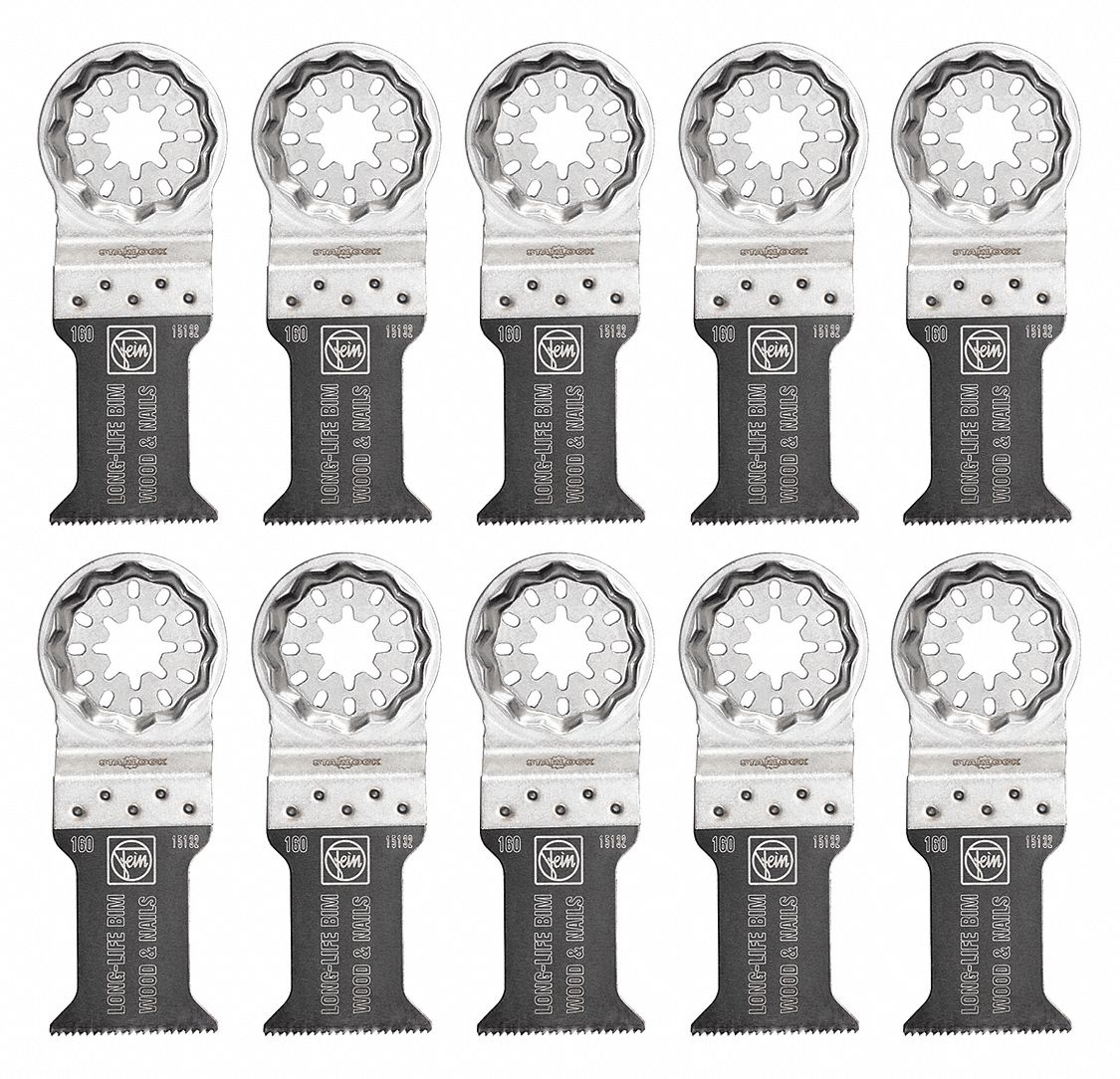 OSCILLATING SAW BLADE, BI-METAL, 2X1⅜ IN, 19500 OPM, STARLOCK, TOOTHED EDGE, 10-PK