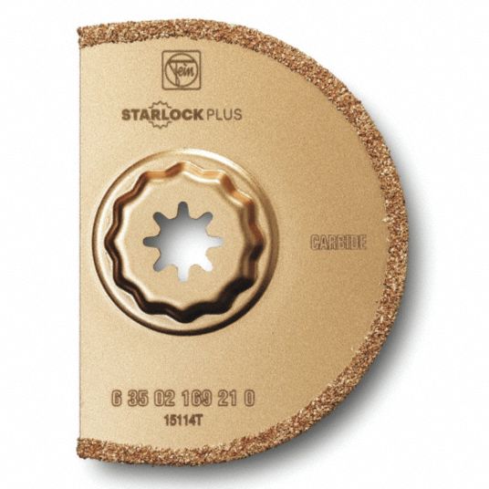 FEIN Oscillating Tool Blade 3 9/16 in Blade Wd, 3 9/16 in Overall Lg