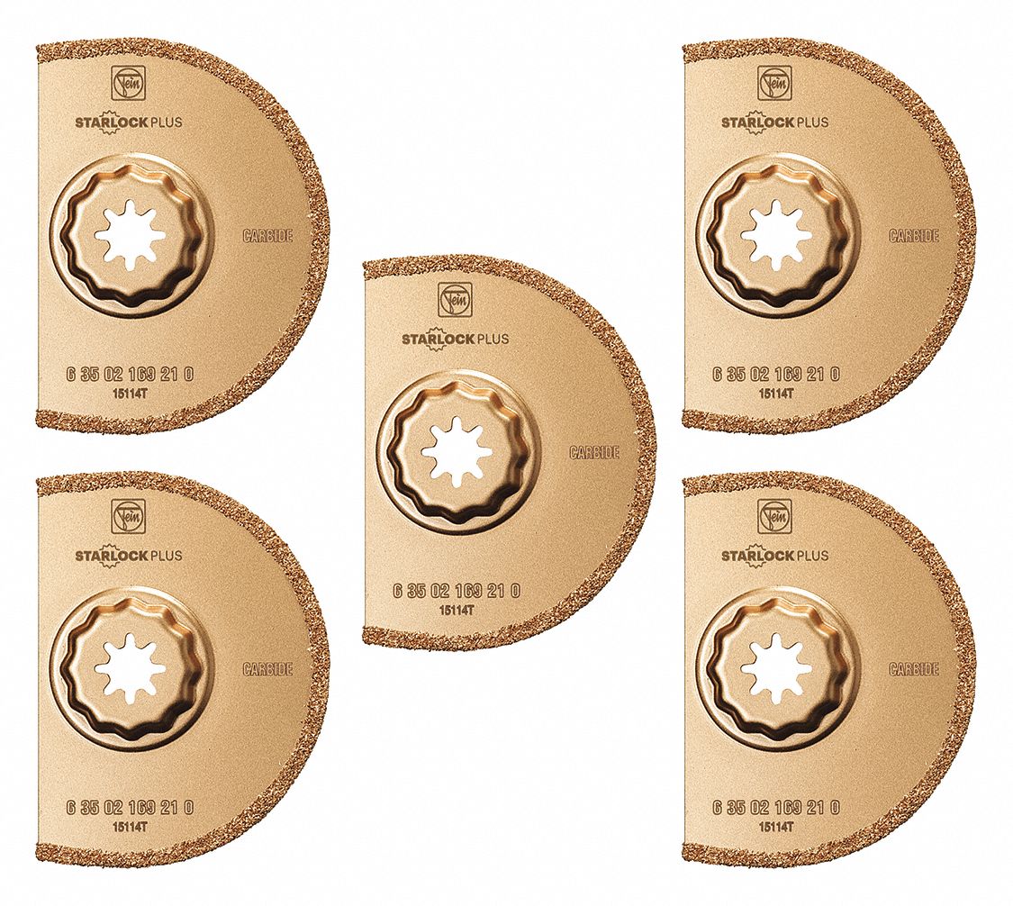 Oscillating Scraper Blade: 3 9/16 in Blade Wd, 3 9/16 in Blade Lg, Carbide Grit, 5 Pieces, 5 PK