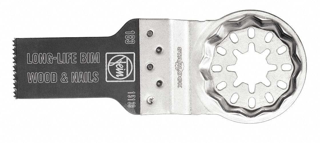 Oscillating Tool Blade: 13/16 in Blade Wd, 3 13/16 in Overall Lg, Bi-Metal, Starlock Connection