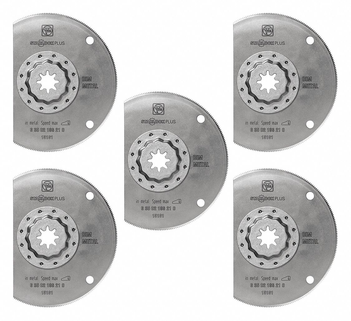 Oscillating Tool Blade: 4 in Blade Wd, 4 in Overall Lg, Long Cutting, Starlock Connection, 5 PK