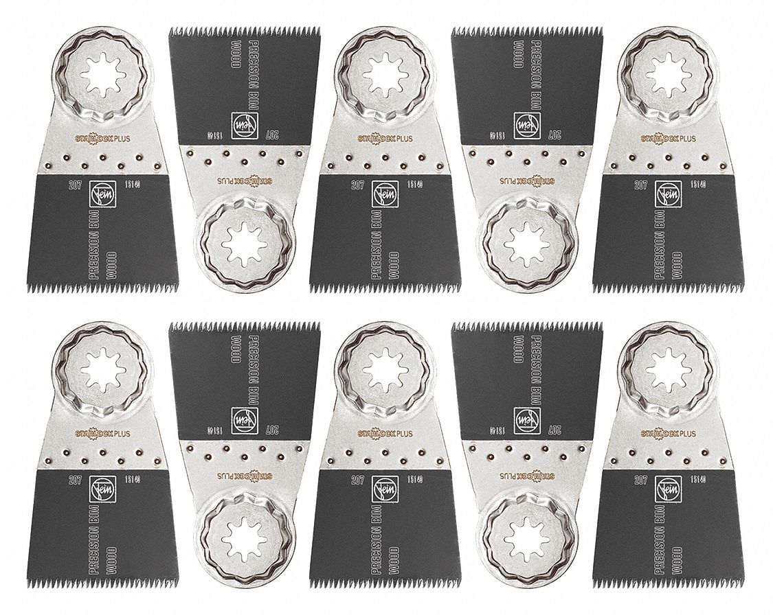 Oscillating Tool Blade: 2 in Blade Wd, 3 13/16 in Overall Lg, Precision Cutting, 10 PK