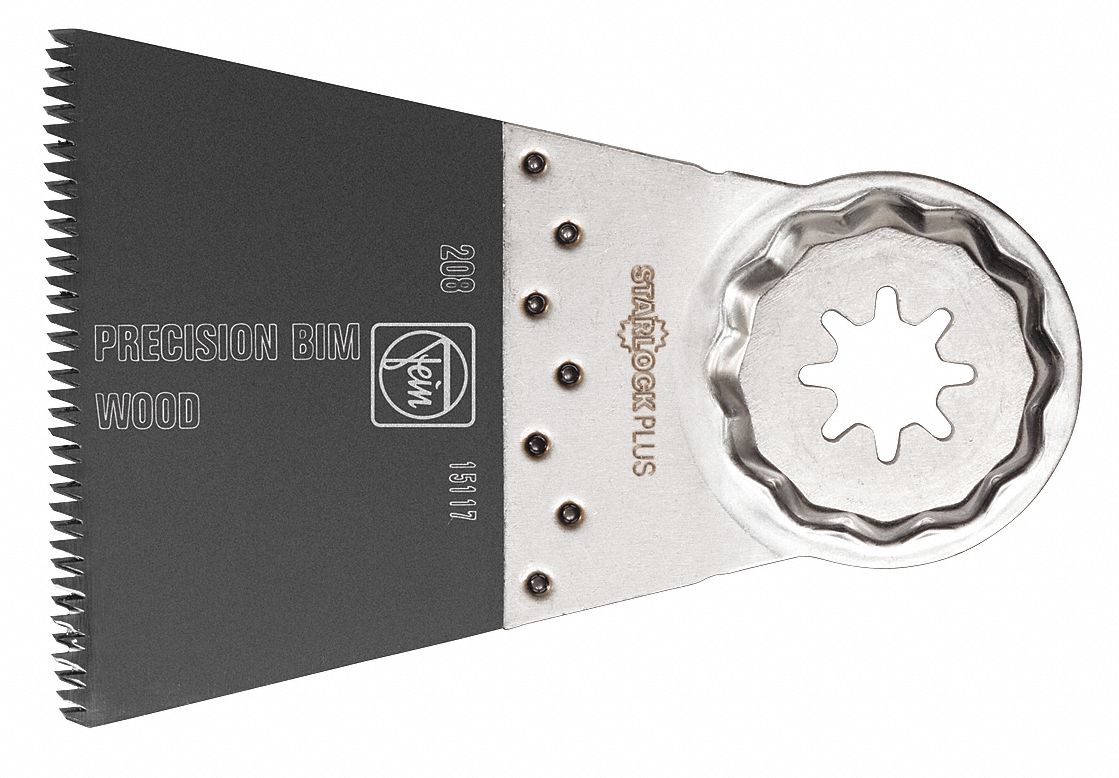 Oscillating Tool Blade: 2 9/16 in Blade Wd, 3 13/16 in Overall Lg, Precision Cutting, Bi-Metal