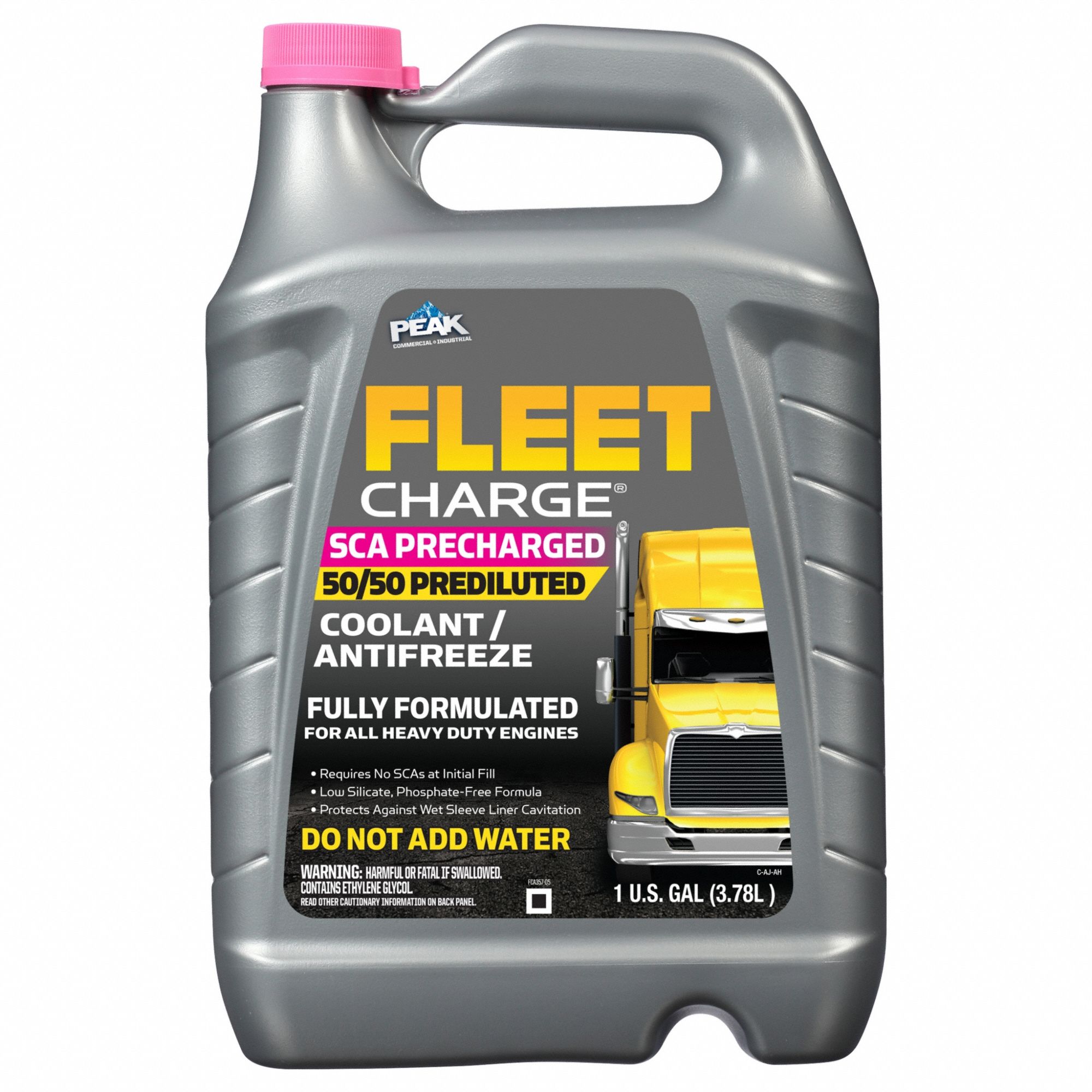 Antifreeze Coolant: 1 gal Size, Plastic Bottle, Ready-to-Use, Pink, 7.5 pH pH