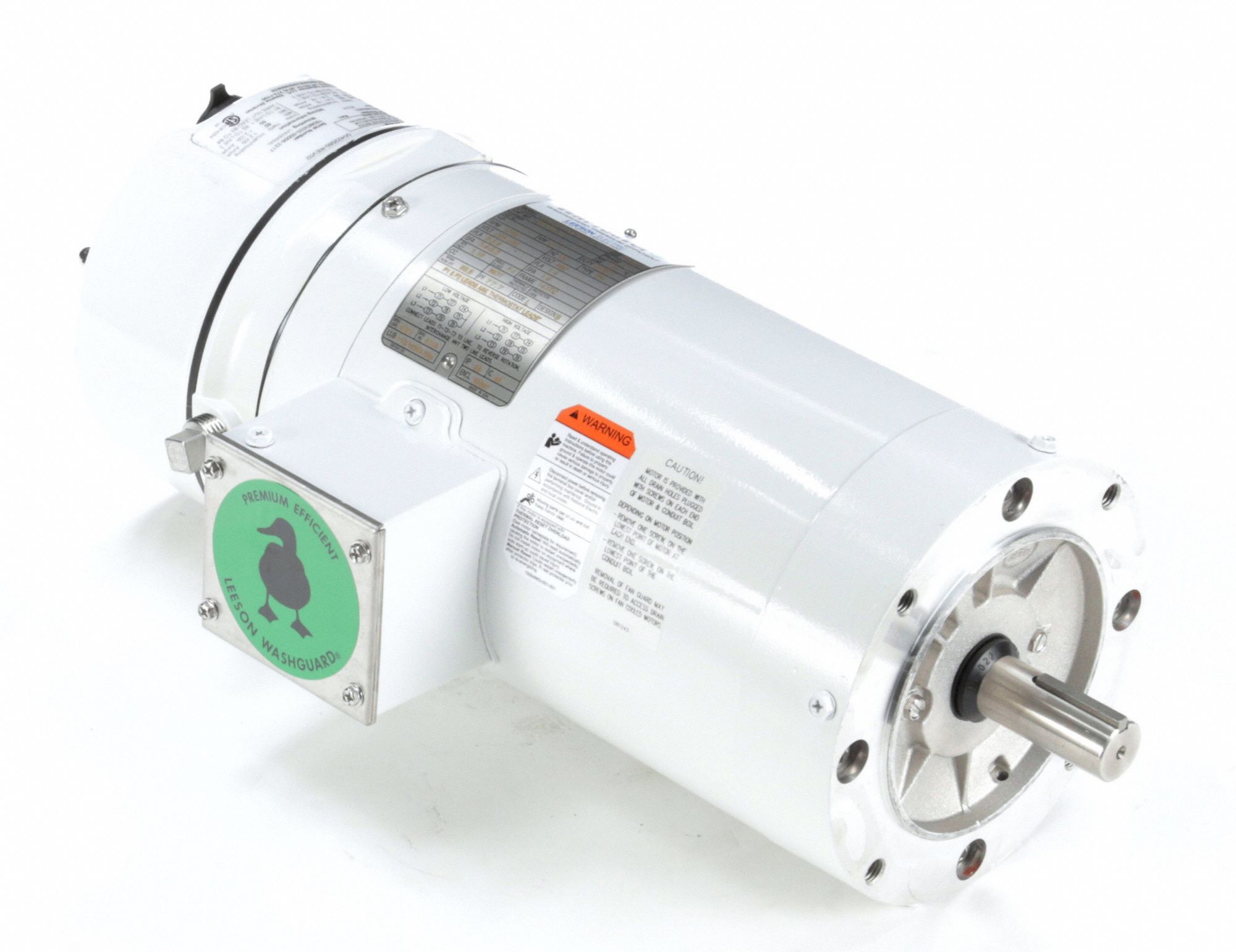 LEESON Washdown Brake Motor, 1 HP, Epoxy Finish, 3Phase, Nameplate RPM