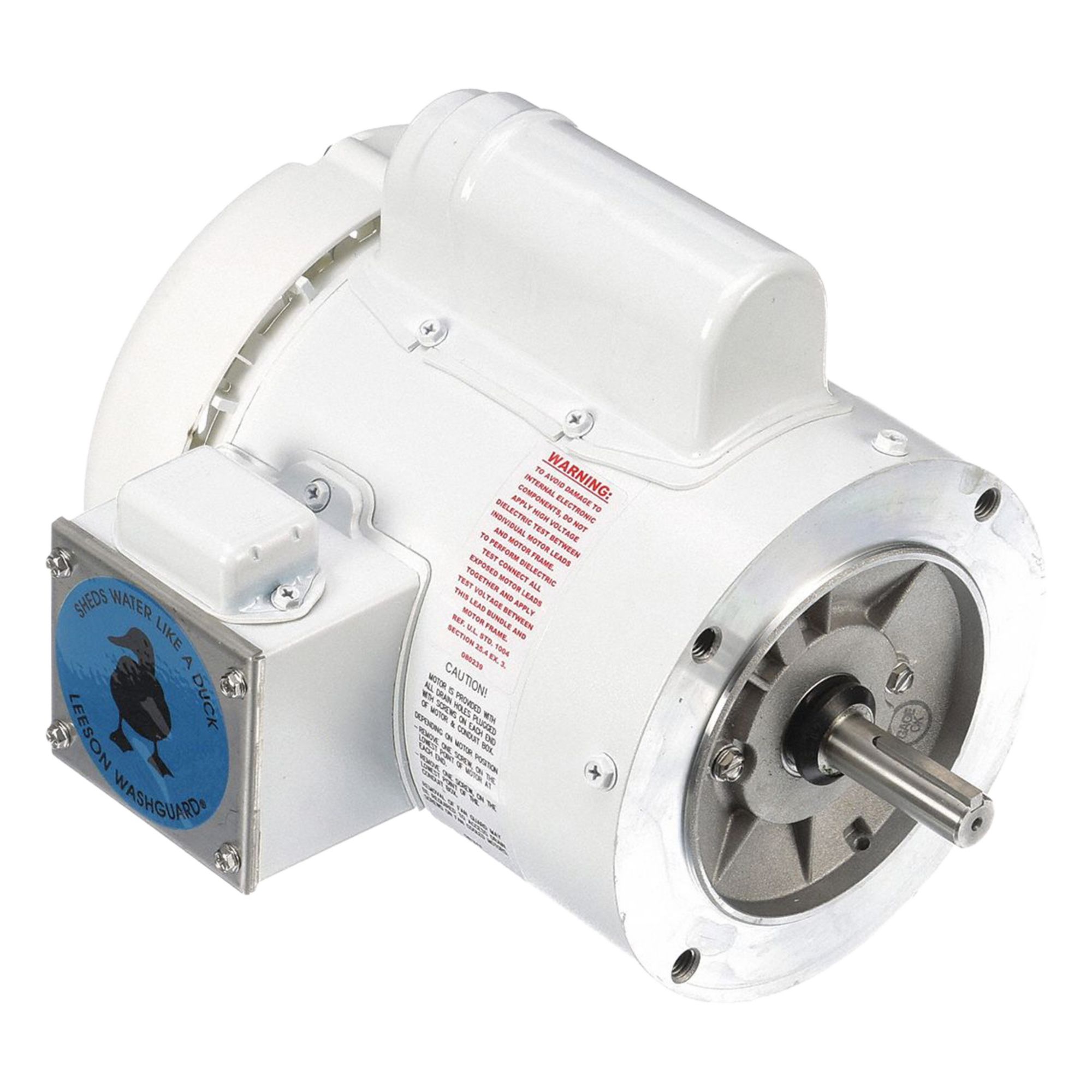 Washdown Motor: Capacitor-Start, 1/2 hp Horsepower, 1, 725 RPM RPM, 115/230V AC, TEFC