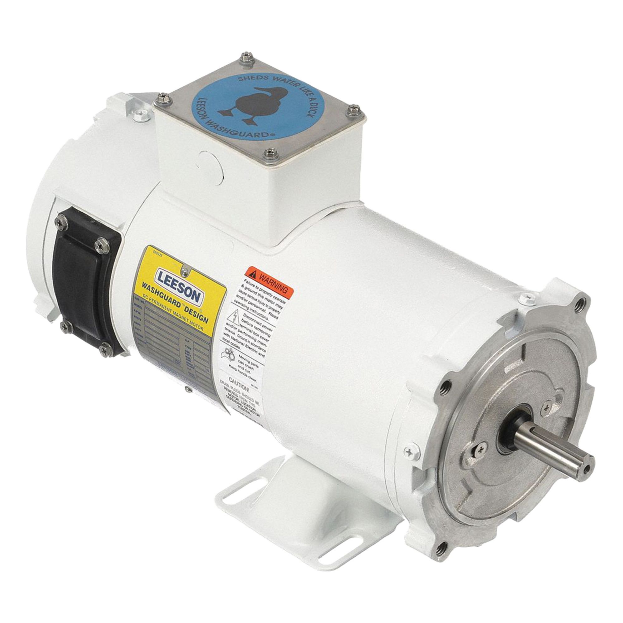 Washdown Motor: 3/4 hp, 1, 750 RPM, 56C Frame Size, Totally Enclosed Non-Ventilated, 90V DC