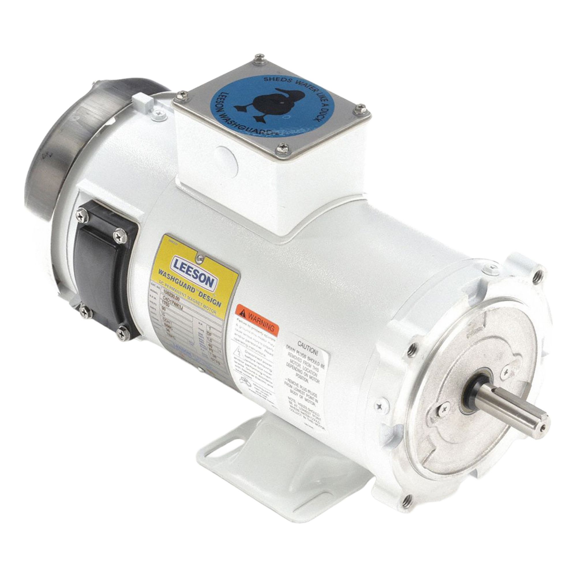 Washdown Motor: 1 hp, 1, 750 RPM, 56C Frame Size, Totally Enclosed Fan Cooled, 90V DC