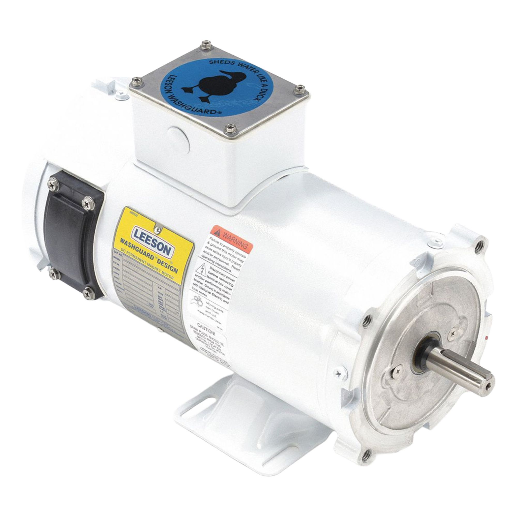 Washdown Motor: 3/4 hp, 1, 750 RPM, 56C Frame Size, Totally Enclosed Non-Ventilated, 180V DC