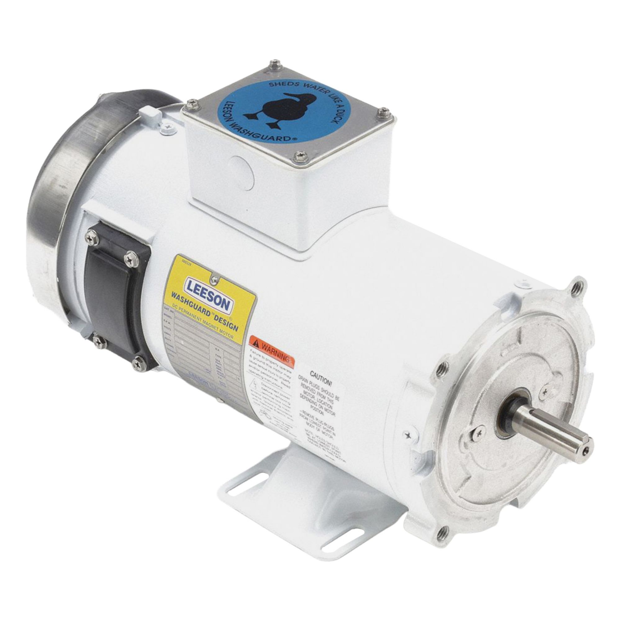 Washdown Motor: 1 hp, 1, 750 RPM, 56C Frame Size, Totally Enclosed Fan Cooled, 180V DC